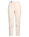 Peserico Icon 4718 Woman Pants Cream Size 8 Polyester, Viscose, Cotton, Elastane In Multi