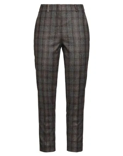 Peserico Icon 4718 Woman Pants Dark Brown Size 10 Virgin Wool, Polyamide, Polyester, Elastane