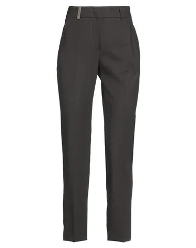 Peserico Icon 4718 Woman Pants Dark Brown Size 2 Polyester, Wool, Elastane