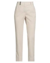Peserico Icon 4718 Woman Pants Ivory Size 12 Cotton, Elastane In Neutral