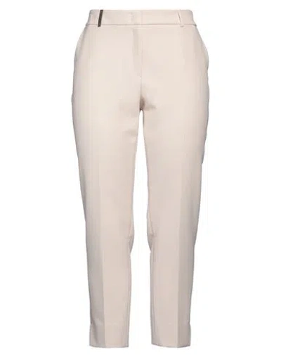 Peserico Icon 4718 Woman Pants Light Pink Size 16 Polyester, Viscose, Cotton, Elastane