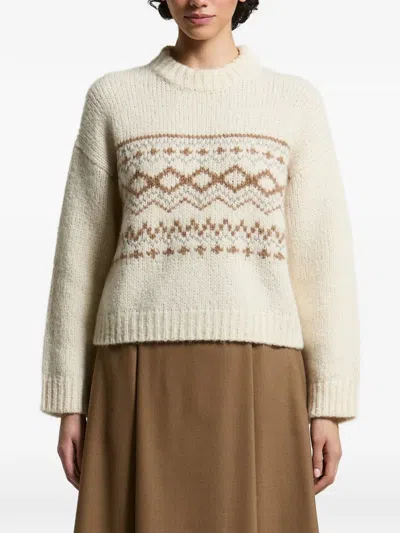 Peserico Intarsia-knit Dropped-shoulder Sweater In Multi