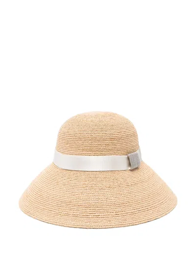 Peserico Interwoven Raffia Sun Hat In Neutrals