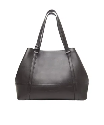Peserico Itinera Genuine Leather Maxi Bag In White