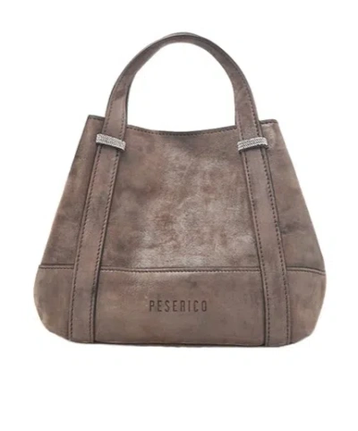 Peserico Itinera Suede Handbag In Purple