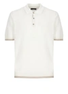 PESERICO IVORY LINEN AND COTTON THREEBUTTONS POLO SHIRT