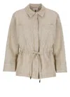 Peserico Ivory Linen Shirt In Neutrals