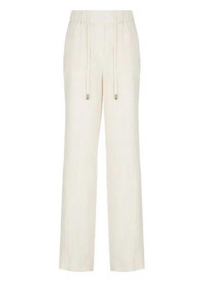 Peserico Ivory Linen Trousers
