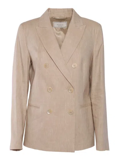 Peserico Collared Business Jacket In Brown