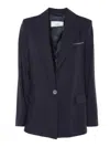 Peserico Lurex Single-breasted Blazer Blazer And Suits Blue In Black