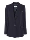 Peserico Lurex Single-breasted Blazer Blazer And Suits Blue In Black