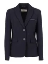 Peserico Tailored Jacket With Classic Lapel In Blue