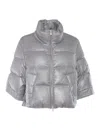 Peserico Glitter-embellished Puffer Jacket In Gray