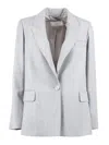 Peserico Tailored Jacket With Notched Lapels In Gray
