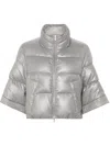 Peserico Glitter-embellished Puffer Jacket In Gray