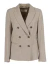 Peserico Double-breasted Blazer Blazers Beige In Neutral