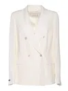 Peserico Double-breasted Tailored Jacket With Classic Lapel In White
