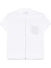 Peserico Short-sleeve Zip-up Knitwear Top In White