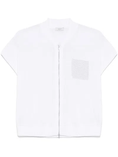 PESERICO PESERICO WHITE SEMI-SHEER GILET