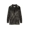 Peserico Ribbed Texture Jacket Front Pockets In Black