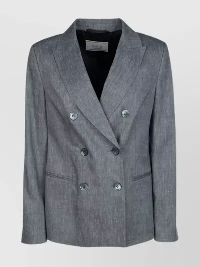 Peserico Jackets With Button Detailing And Pockets In Gray