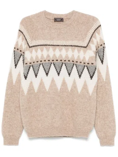 Peserico Jacquard-patterned Sweater In Neutrals