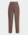 Peserico Jaspé Wool Straight-leg Ankle Trousers In Animal Print