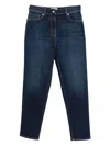 Peserico Embossed Patch Denim Jeans In Blue