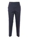 Peserico Pleated Zipper Casual Pants In Blue