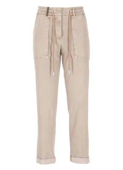 Peserico Cotton Jeans In Neutrals