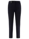 Peserico Tailored Navy Blue Trousers With Embossed Finish