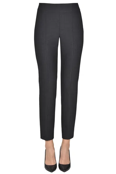 Peserico Jersey Cigarette Trousers In Gray