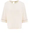 Peserico Jewel-toned Silk Sweater With Three-quarter-length Sleeves