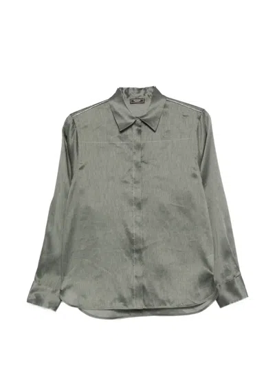 Peserico Jewel-trim Shirt In Green