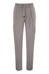 Peserico Jogger In Lightweight Stretch Cotton Canvas In Grey