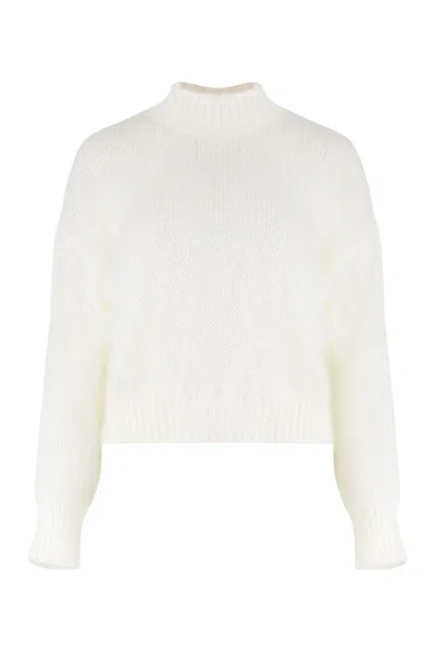Peserico Knit Crew-neck Sweater In White