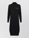 Peserico Knit Dress With Long Sleeves And Ribbed Cuffs In Black