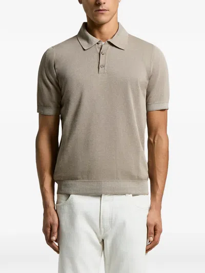 Peserico Knit Polo In Gray