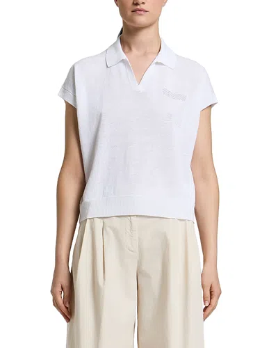 Peserico Knit Polo Top In White