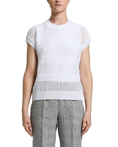 Peserico Knit Stripe Sweater Vest In White