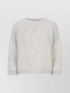 Peserico Knit Sweater Chevron Pattern In Neutral