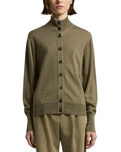 Peserico Knitted Button Up Sweater In Green
