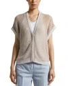 Peserico Open-knit Cardigan In Cappuccino