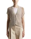 Peserico Open-knit Cardigan In Cappuccino