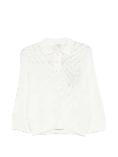 Peserico Knitted Cotton Polo Shirt In White