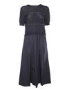Peserico Women Two-tone Dress In Pure Cotton With Micro Sequins In Black