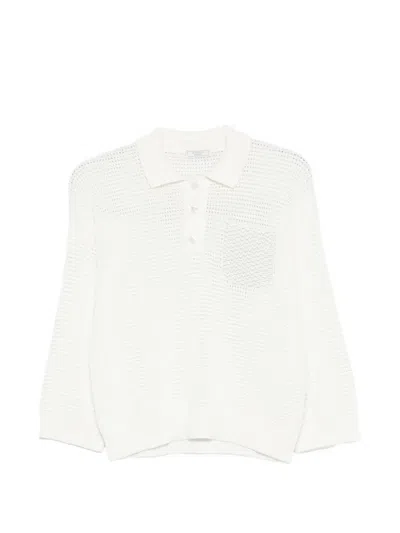 Peserico Knitted Polo Shirt In White