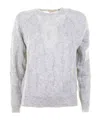 Peserico Knitted Round-neck Sweater In Gray