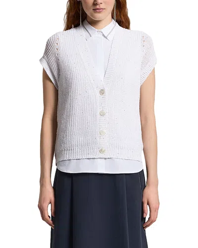 Peserico Knitted Sleeveless Sweater In White
