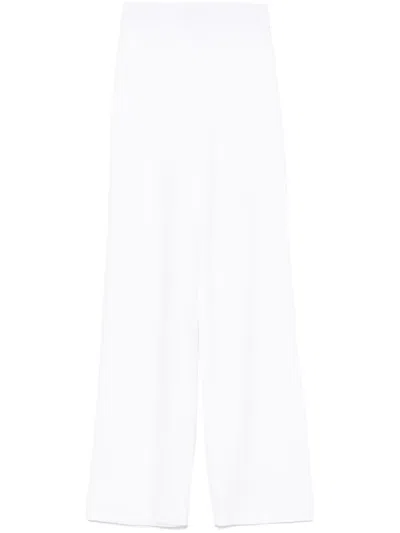 Peserico Knitted Straight-leg Trousers In White